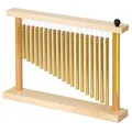 Betzold Musik Chime Bar Chime mit Holz-Stativ – Klangspiel Musik Instrument goldfarben
