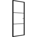 vidaXL Innentür ESG Glas und Aluminium 76x201,5 cm Schwarz 151198