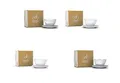 4 x Tasse by FIFTYEIGHT - grinsend + lecker + verpennt + küssend - Kaffeetassen 2-tlg. weiß