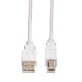 USB 2.0 Kabel, Typ A-B, weiß, 0,8 m
