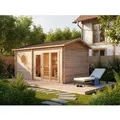 Finntherm Gartensauna Genf-70 Naturbelassen 561 cm x 334 cm Wandstärke 70 mm