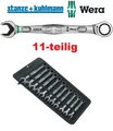 Wera 05020013001 Maulringratschenschlüsselsatz Joker 11-teilig 8-19 mm gerade