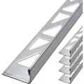 Dalsys Fliesenschiene L-Profil 5x 2,5m x 10mm Edelstahl Gebürstet Winkelprofil