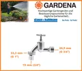 Gardena 7331-20 Außen Wasserhahn 3/4" matt verchromt mit Schlauchverschraubung