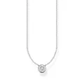 Thomas Sabo Damen Kette Kreis mit weißem Stein Silber, aus 925er Sterlingsilber in zeitlos-schlichtem Design, Länge 45cm, KE1881-051-14-L45V