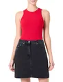 Tommy Jeans Damen MOM Skirt BI8080 DW0DW21275 Gerader Rock, Denim (Denim Black), 27W