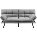 Costway Klappbares Schlafsofa Umwandelbares Schlafcouch Grau