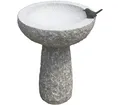 Dehner Vogeltränke, Ø 42 cm, Höhe 57 cm, Granit/Bronze, grau