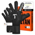 T1TAN Legend Black-Out Torwarthandschuhe, Für Kinder & Erwachsene, Profi Handschuhe, 4mm Gecko Grip Haftschaum Made in Germany -Gr. 6
