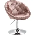 Havanna Sessel Lounge Clubsessel Drehsessel Samt Retro Champagner Rose - Svita