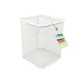 D.RECT Metall Stifteköcher - Stiftehalter Eckig aus Drahtmetall - Mesh Multifunktions Becher für Kugelschreiber - Stifte Halter für Büro/Schule, Perlmuttfarben