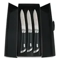 Sambonet Special Knife Edelstahl 18/10 Set 3 Steakmesser T-Bone 25,6 cm, Glatte Klinge, Schwarz, 29 x 13 x 6 cm, 3-Einheiten