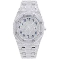 Armbanduhr Iced Out Luxus Herrenuhr Arabische Ziffern Herren Uhr Edelstahl Diamantzirkonen