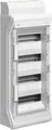 Hager Kleinverteiler VE412DN | Aufputzverteiler 4-reihig | 48 Module | IP65 | Kunststoff | 310x677x151 mm | grau