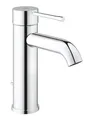 GROHE Essence, Waschtischarmatur, wassersparend (Wasserhahn für das Bad, Badarmatur mit Zugstangen-Ablauf, 17cm hoch, einfache Installation am Waschbecken, langlebige Oberfläche), chrom, 23589001
