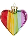 BRUBAKER Regenbogenherz - Handbemalte Weihnachtskugel aus Glas - 8 cm Baumkugel Regenbogen Herz - Mundgeblasener Christbaumschmuck - Deko Figuren Weihnachten - Weihnachtsdeko Anhänger - Bunt