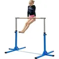 HOMCOM Gymnastik Turnreck Reckstange 13 Stufen höhenverstellbar Blau - Blau