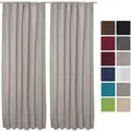Beautissu Amelie TK Vorhang mit Kräuselband 140x245cm Grau 2tlg