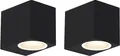 QAZQA - Modern Set mit 2 modernen Außen Wandleuchten schwarz IP44 - Baleno I I Außenbeleuchtung - Edelstahl Rechteckig - LED geeignet GU10