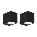 Qazqa Außen-Wandleuchte Baleno, ohne Leuchtmittel, GU10, Schwarz, Modern, Edelstahl, 1-flammig