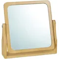 Relaxdays Kosmetikspiegel, Silber, Holz, Glas, 26.5x27x7 cm, Spiegel, Schminkspiegel