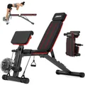JOROTO Verstellbare Hantelbank, Klappbar Trainingsbank, 453KG Last Krafttraining Bänke für Home Gym Ganzkörpertraining, Römischer Stuhl Hantelbank, Rückentrainer