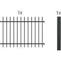 Metallzaun Anbau-Set Chaussee Schwarz z. Einbetonieren 120 cm x 200 cm