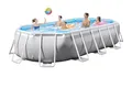 INTEX "Prism Frame" XXL Pool oval Aufstellpool (5,03x2,74x1,22 m) massiver Swimmingpool inkl. Zubehör 12V Filteranlage, Sicherheitsleiter, Bodenplane & Abdeckplane (26796)