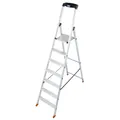KRAUSE Stufen-Stehleiter "MONTO Solido", 7 Sprossen, Aluminium - silberfarben