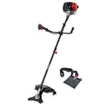 Scheppach Benzin Motorsense BCH5200PB | 2in1 - Freischneider & Rasentrimmer | Schnittbreite 450/255mm | 2 Takt Motor mit 1,8PS / 1300W | Schaftlänge 150cm | inkl. Schultergurt, Messer & Fadenspule