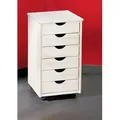 Bürokommode Mit Sechs Schubladen Auf Rollen, Farbe Weiß, 36 X 65 X 40 Cm