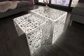 Couchtisch Würfel Set Alu Unikat 40x49cm Metall