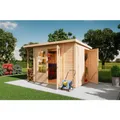 KARIBU Gartenhaus, Außenmaß (BxHxT): 300 x 196,5 x 186,5 cm, naturbelassen - braun