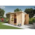 Gartenhaus KARIBU "Multifunktionshaus 1 Pultdach", beige (naturbelassen), Gartenhäuser, naturbelassen oder terragrau