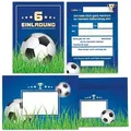 LIMONIA Einladungskarten Fußball zum 6. Kindergeburtstag Einladungen + Umschläge Karte Fussball, Karten mit Umschlägen zum Geburtstag soccer Kicken