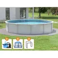 Steinbach Aktionsangebot Stahlwand Swimming Pool Set "Nuovo de Luxe",weiß / blau,Ø 460 x 120 cm