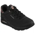 Skechers UNO GOLDEN AIR Sneaker Freizeitschuh, Halbschuh, Schnürschuh mit Metallic-Einsatz schwarz 37 EU