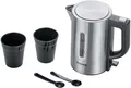 SEVERIN Reise Wasserkocher Set 0,5L elektrisch 2 Kunststofftassen 2 Löffeln