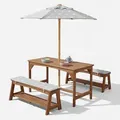 Roba Kindersitzgruppe, Teak, Holz, Stern/Sternzeichen, 4-Sitzer, Rechteckig,rechteckig, Gartenmöbel, Kinder-Gartenmöbel