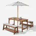 KINDERSITZGRUPPE mit Sitzauflage und Schirm teak