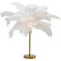 KARE DESIGN Tischleuchte Feather Palm Alu, Eisen, Stahl & Metall Weiß
