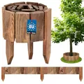 KOTARBAU® Beeteinfassung - 110 x 10 cm - Rollborder - Flexible Beetumrandung - Beet Zaun - Abgrenzung für Blumenbeete - Mini Steckzaun - Rasenkante - Garten Deko - Kiefernholz - Braun