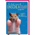 Verlag Dominique Grußkarten Geburtstag - Karte mit Umschlag - Boxender Hamster
