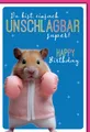 Geburtstag - Karte mit Umschlag - Boxender Hamster