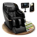 Juskys Massagesessel Naxos mit LCD-Bedienung, Bluetooth, USB & Heizung - Schwarz