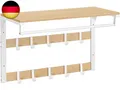 VASAGLE Wandgarderobe, mit Ablage, Wandregal mit 10 abnehmbaren Haken,
