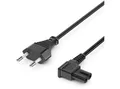 deleyCON deleyCON 3m Netzkabel Stromkabel Eurostecker auf C7 Buchse 90° Stromkabel