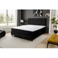 VENASI BOSS Boxspringbett 180x200 mit H3 Matratze SCHWARZ Polsterbett Doppelbett - Schwarz