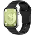Wigento Smartwatch-Armband Für Huawei Watch Fit 3 Wavy Dot Textur Silikon Sport Armband Schwarz, Ersatz Austausch Silikon Sport Armband schwarz