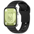 Für Huawei Watch Fit 3 Wavy Dot Textur Silikon Sport Arm Band Ersatz Schwarz